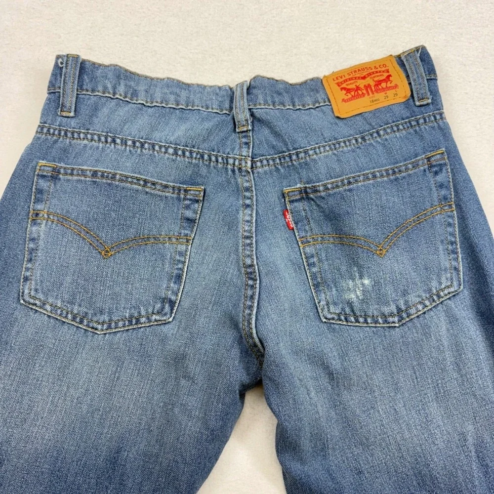 Levi‎ Strauss Boys 511 Slim Fit 18 Reg 29x29 Distressed Medium Wash Jeans